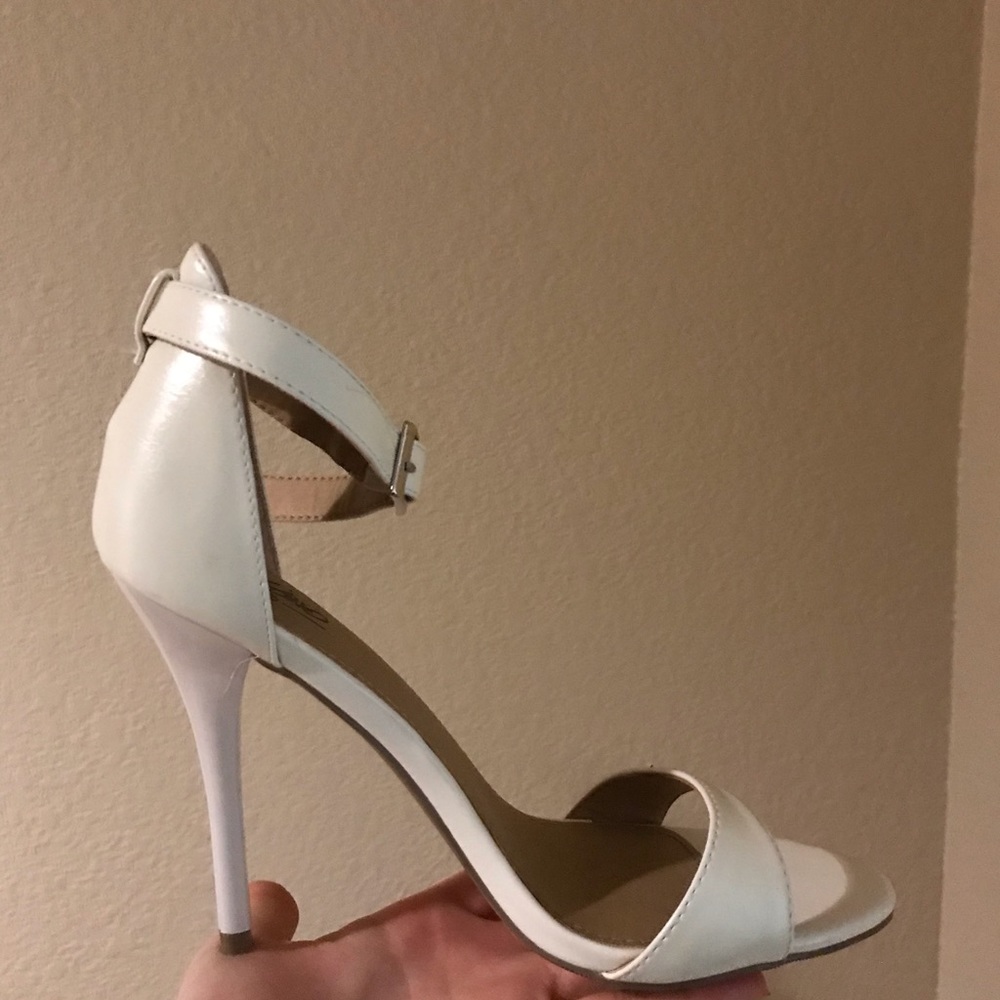 Loveliness White Ankle Strap Heels